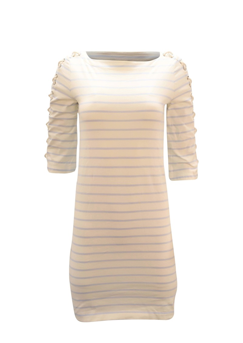 Lauren Ralph Lauren Striped Dress with Lace-Up Sleeves in Multicolor Cotton