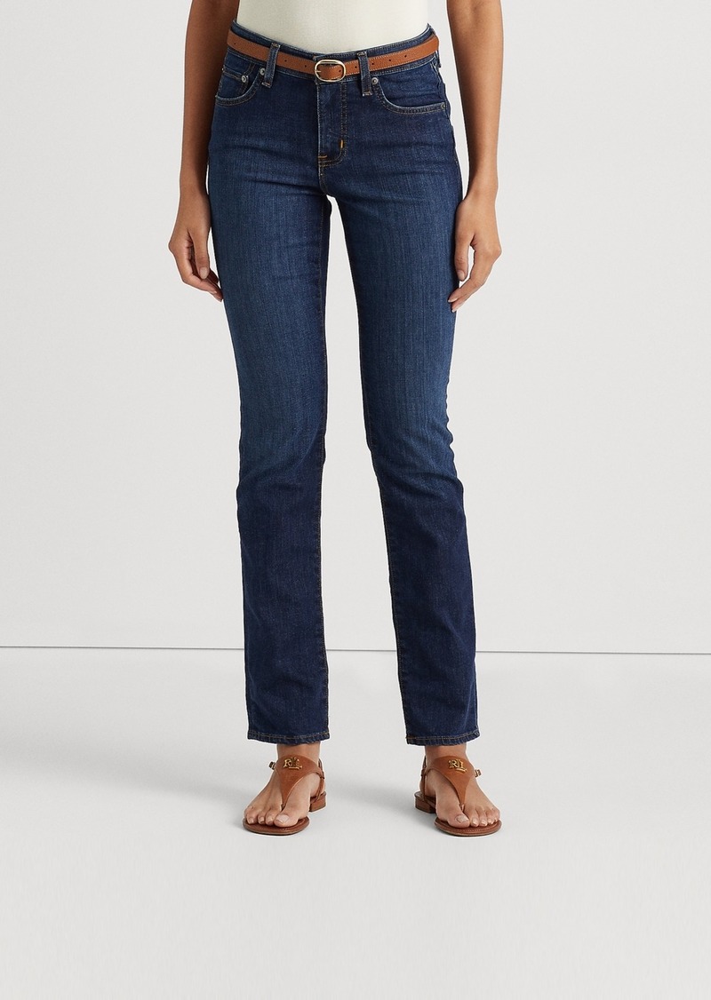 Lauren Ralph Lauren Super Stretch Premier Straight Jeans, Regular and Short Lengths - Deep Royal Wash