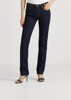 Lauren Ralph Lauren Super Stretch Premier Straight Jeans, Regular and Short Lengths - Dark Rinse Wash
