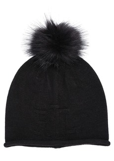 Lauren Ralph Lauren Textured Logo with Pom Hat - Black