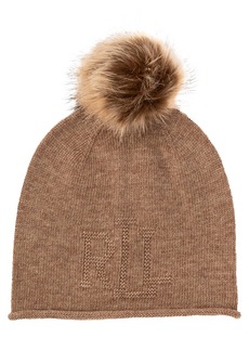 Lauren Ralph Lauren Textured Logo with Pom Hat - Classic camel