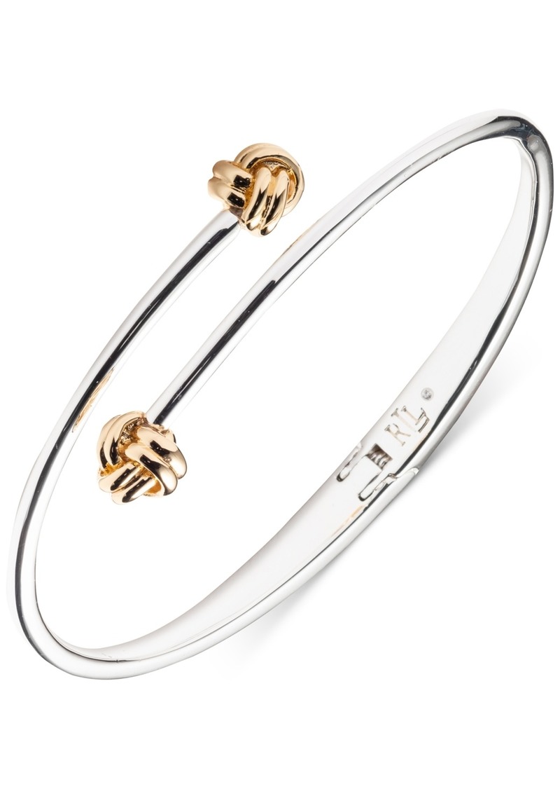 Lauren Ralph Lauren Two-Tone Knot Bypass Bangle Bracelet - Gold/silve