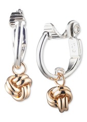 Lauren Ralph Lauren Two-Tone Knot Charm Clip-On Hoop Earrings - Gold/silve