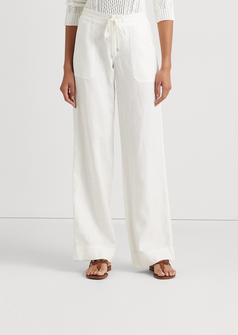 Lauren Ralph Lauren Wide-Leg Linen Pants - White