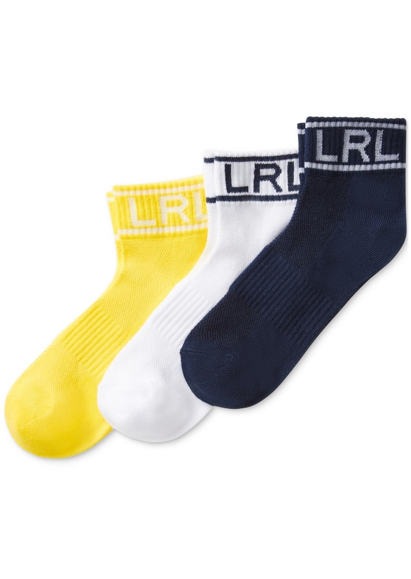 Lauren Ralph Lauren Women's 3-Pk. Lrl Quarter Ankle Socks - Navy Assorted