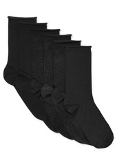 Lauren Ralph Lauren Women's 6 Pack Roll-Top Trouser Socks - Gray Heather