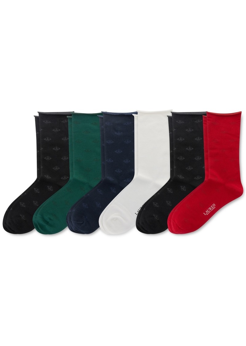 Lauren Ralph Lauren Women's 6-Pk. Deco Roll-Top Slack Socks - Assorted