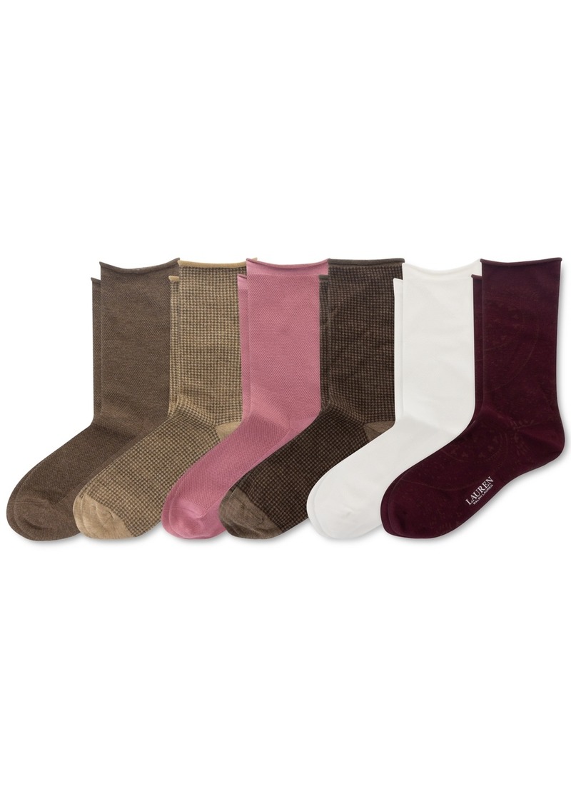 Lauren Ralph Lauren Women's 6-Pk. Paisley Roll-Top Socks - Assorted