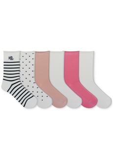 Lauren Ralph Lauren Women's 6-Pk. St. James Rolltop Socks - Pink Assorted