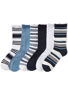 Lauren Ralph Lauren Women's 6-Pk. Striped Roll-Top Socks - Assorted