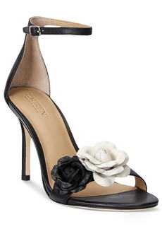 Lauren Ralph Lauren Women's Allie Flower Dress Sandals - Black, soft White