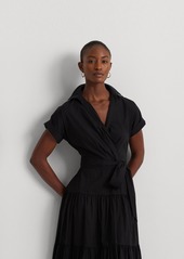 Lauren Ralph Lauren Women's Belted Cotton-Blend Tiered Dress - Black