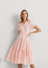 Lauren Ralph Lauren Women's Belted Cotton-Blend Tiered Dress - Pink Opal