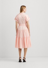 Lauren Ralph Lauren Women's Belted Cotton-Blend Tiered Dress - Pink Opal