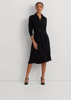 Lauren Ralph Lauren Women's Belted Double-Faced Georgette Shirtdress - Black