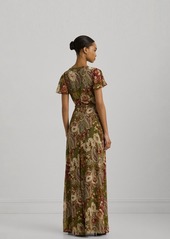 Lauren Ralph Lauren Women's Belted Floral Gown - Farm Olive