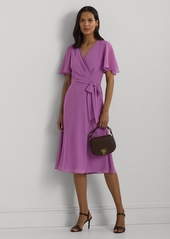 Lauren Ralph Lauren Women's Belted Georgette Dress - Aurora Violet