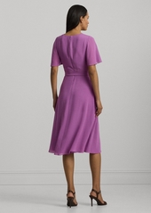 Lauren Ralph Lauren Women's Belted Georgette Dress - Aurora Violet