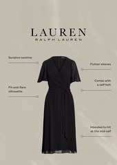 Lauren Ralph Lauren Women's Belted Georgette Dress - Lighthouse Navy
