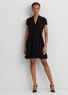 Lauren Ralph Lauren Women's Belted Georgette Short-Sleeve Dress - Black