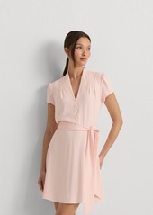 Lauren Ralph Lauren Women's Belted Georgette Short-Sleeve Dress - Pink Opal