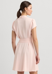 Lauren Ralph Lauren Women's Belted Georgette Short-Sleeve Dress - Pink Opal