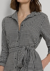Lauren Ralph Lauren Women's Belted Houndstooth Shirtdress - Cream/Black