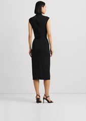 Lauren Ralph Lauren Women's Belted Jersey Mockneck Dress - Black