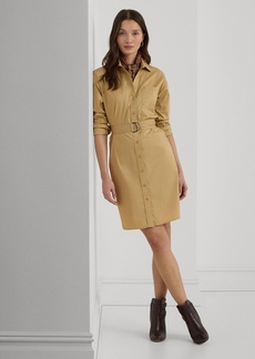 Lauren Ralph Lauren Women's Belted Long-Sleeve Shirtdress - Tan