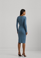 Lauren Ralph Lauren Women's Belted Rib-Knit Henley Dress - Blue Dusk