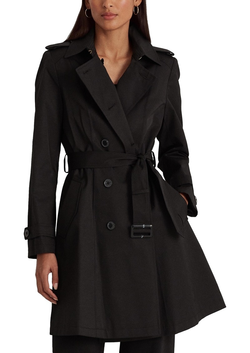 Lauren Ralph Lauren Women's Belted Water-Resistant Trench Coat - Black