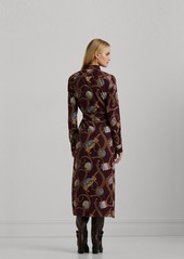 Lauren Ralph Lauren Women's Belting-Print Crepe Shirtdress, Regular & Petite - Burgundy Multi