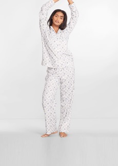 Lauren Ralph Lauren Women's Brushed Twill Notch Collar Woven Pajama Set