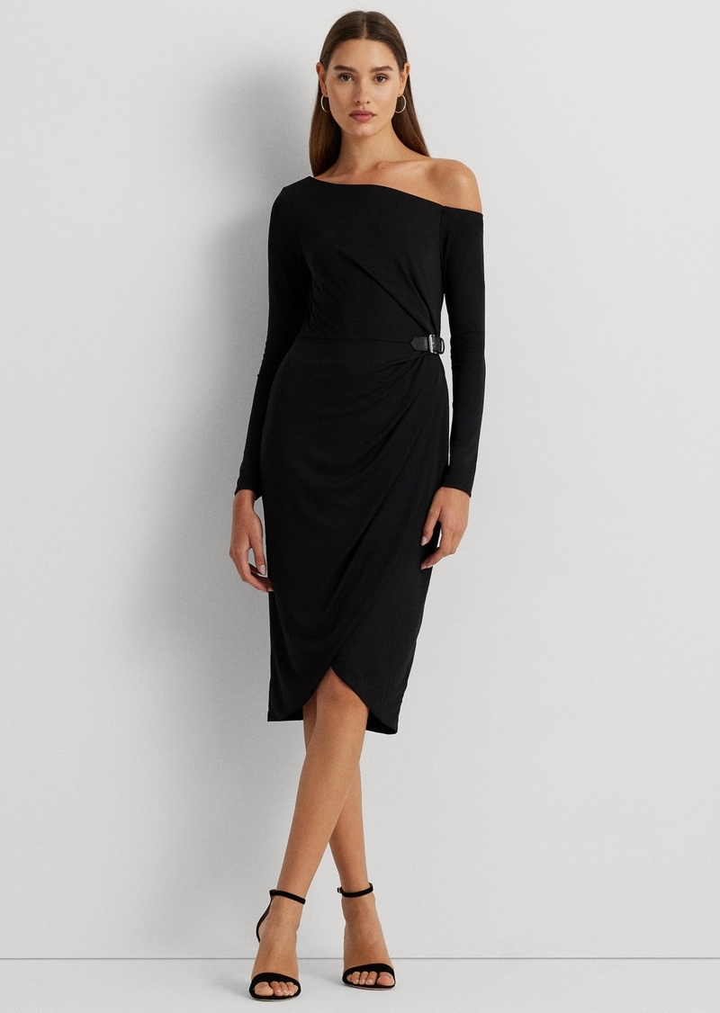 Lauren Ralph Lauren Women's Buckle-Trim Jersey Off-The-Shoulder Dress - Black