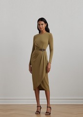 Lauren Ralph Lauren Women's Buckle-Trim Stretch Jersey Dress - Honey Tan