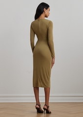 Lauren Ralph Lauren Women's Buckle-Trim Stretch Jersey Dress - Honey Tan