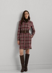 Lauren Ralph Lauren Women's Checked Plaid Shirtdress - Burgundy