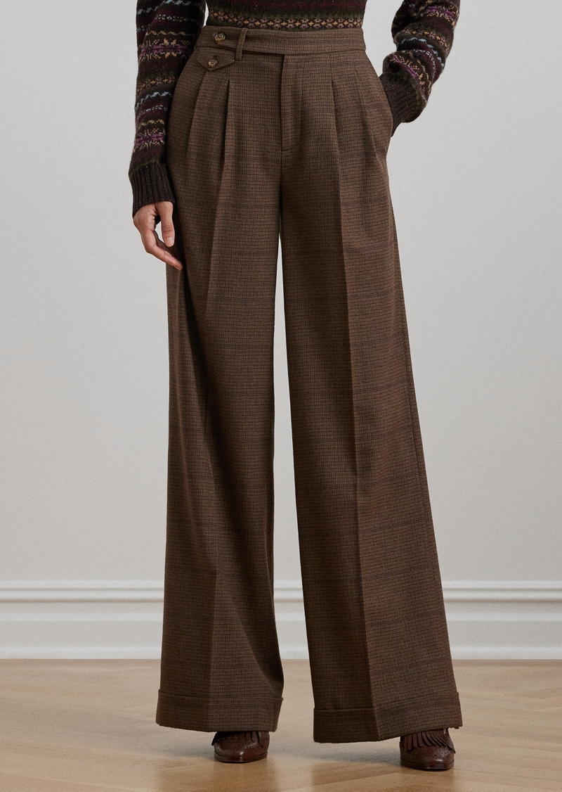 Lauren Ralph Lauren Women's Checked Pleated Wool Wide-Leg Pants - Multi