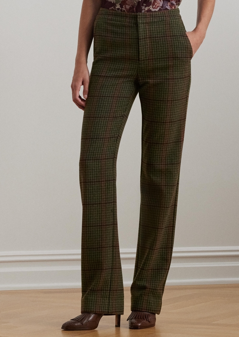 Lauren Ralph Lauren Women's Checked Twill Straight-Leg Pants - Farm Olive