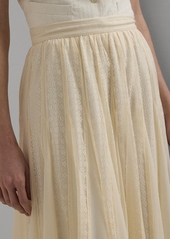 Lauren Ralph Lauren Women's Chiffon & Lace Gores Midi Skirt - Winter Cream