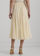 Lauren Ralph Lauren Women's Chiffon & Lace Gores Midi Skirt - Winter Cream