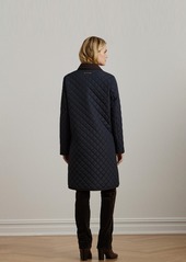 Lauren Ralph Lauren Women's Collared Quilted Coat - Dk Navy