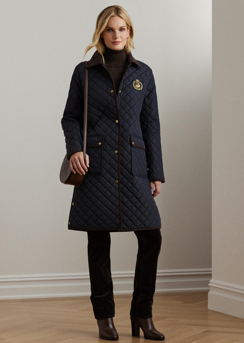 Lauren Ralph Lauren Women's Collared Quilted Coat - Dk Navy