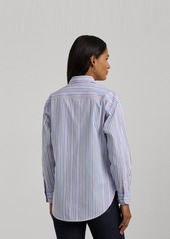 Lauren Ralph Lauren Women's Cotton Collared Striped Shirt - White Multi