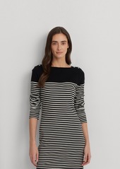 Lauren Ralph Lauren Women's Cotton Striped Dress - Black/mascarpone Cream