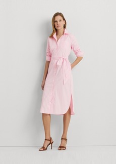 Lauren Ralph Lauren Women's Cotton Striped Shirtdress - Pink/white Multi