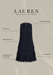 Lauren Ralph Lauren Women's Crinkle Georgette Shift Dress - Lighthouse Navy