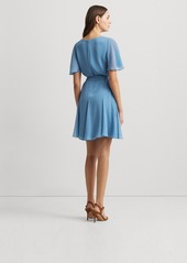 Lauren Ralph Lauren Women's Crinkle Georgette Surplice Dress - Pale Azure