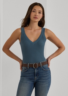 Lauren Ralph Lauren Women's Cropped Sweater Tank Top - Blue Dusk