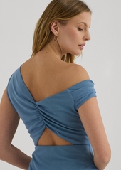 Lauren Ralph Lauren Women's Cutout Jersey Off-the-Shoulder Dress - Pale Azure
